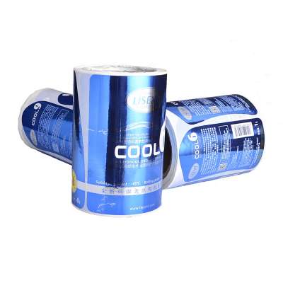 Custom shape adhesive aluminum foil label sticker roll for plastic bottle